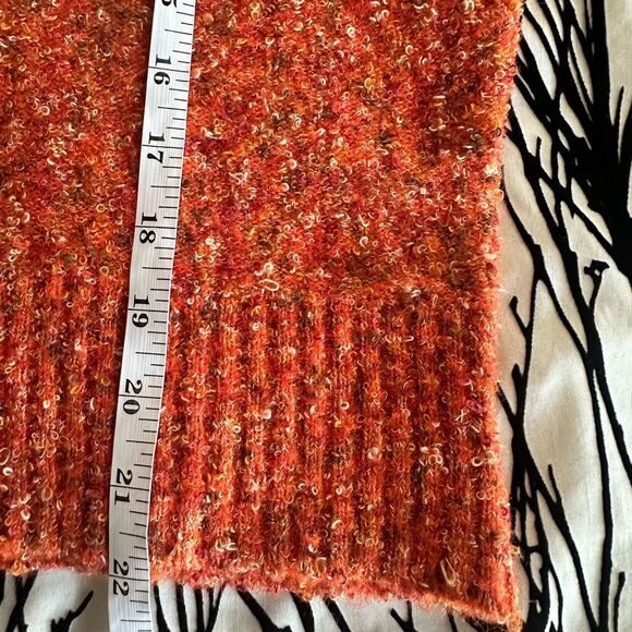 Karl Lagerfeld Paris orange ruffle shoulder cardigan sweater, wool blend, medium - Picture 10 of 14